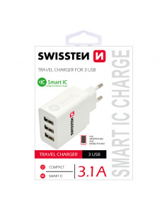 15W 3,1A 5V 3x USB, Bianco