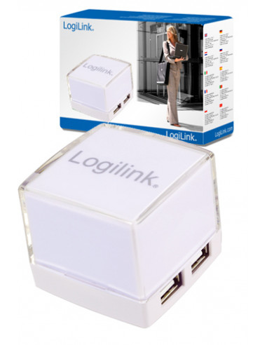 USB 2.0 HUB, 4-Port, illuminated, White