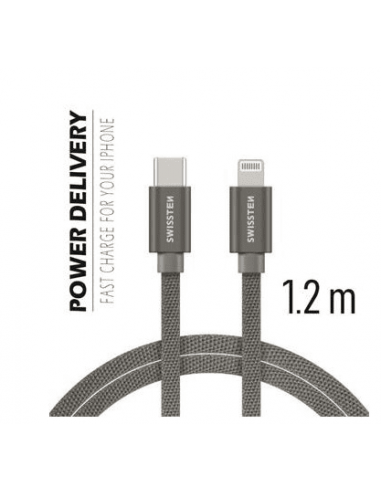 1,20 mt USB-C LIGHTNING Tessuto  Grigio
